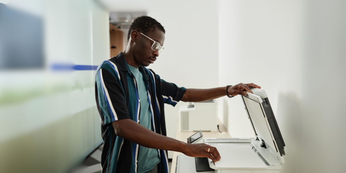 Man using printer